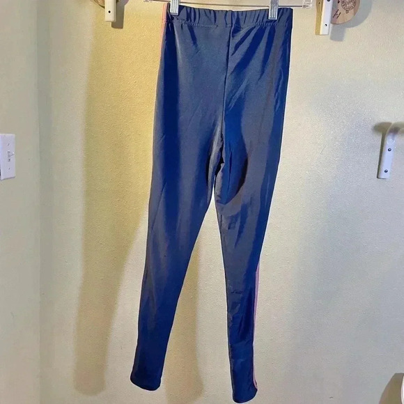 Carli Bybel x Missguided Navy with Pink Stripe Slinky Leggings Size US 6 - Picture 3 of 7